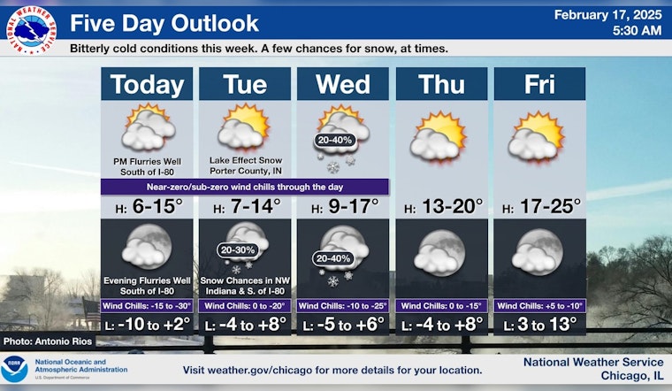 Chicago Braces for Frigid Week, Wind Chills to Plunge Below Zero