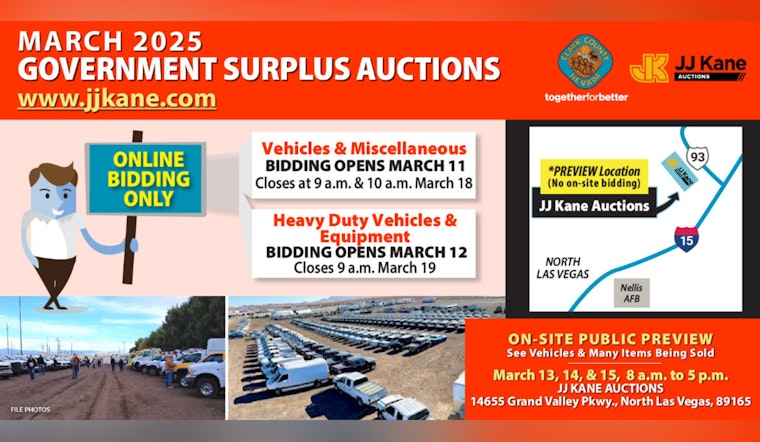 Clark County Invites Bargain Seekers to Online-Only Surplus Auction of Vehicles and Equipment