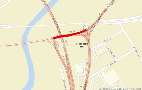 Covington Alert, Nightly US190 Overpass Closures Feb 3-8 for Bridge Construction