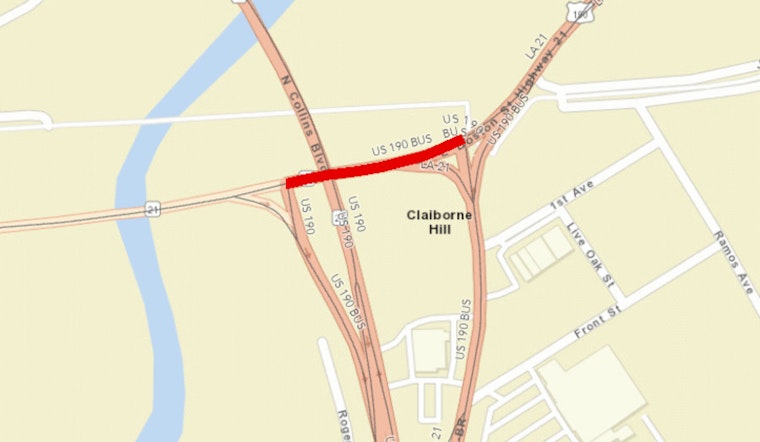 Covington Alert, Nightly US190 Overpass Closures Feb 3-8 for Bridge Construction