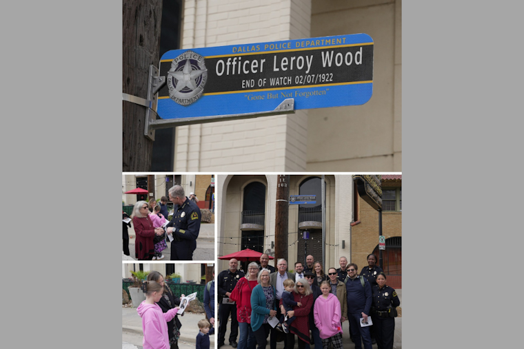 Dallas Honors Fallen Officer Leroy Wood With Street Topper at Scene of 1922 Tragedy