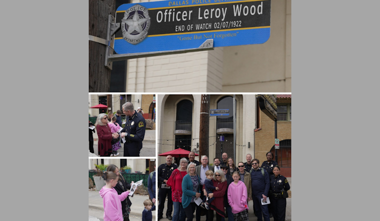 Dallas Honors Fallen Officer Leroy Wood With Street Topper at Scene of 1922 Tragedy