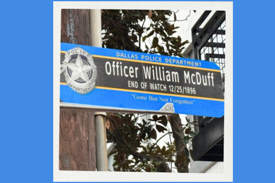 Dallas Honors First African American Police Officer, William McDuff, with Street Topper at Historic Intersection