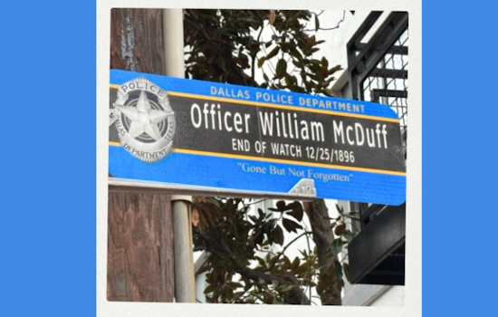 Dallas Honors First African American Police Officer, William McDuff, with Street Topper at Historic Intersection