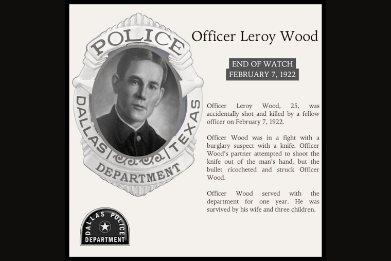 Dallas Police Department Honors Fallen Officer Leroy Wood, Reflecting on Century-Old Tragedy