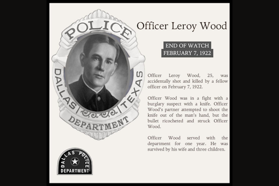 Dallas Police Department Honors Fallen Officer Leroy Wood, Reflecting on Century-Old Tragedy