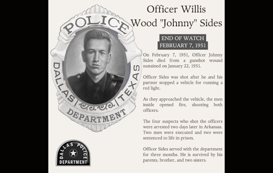 Dallas Police Department Honors the Legacy of Fallen Officer Johnny Sides