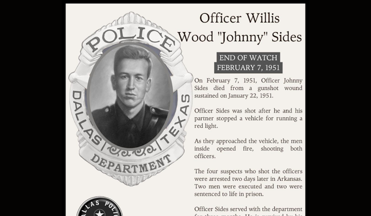 Dallas Police Department Honors the Legacy of Fallen Officer Johnny Sides