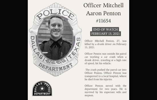 Dallas Police Department Remembers Fallen Officer Mitchell Aaron Penton on Anniversary of Tragic On-Duty Death