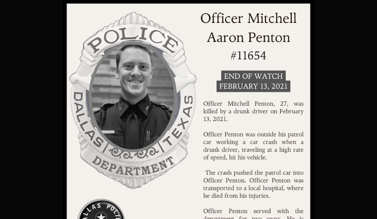 Dallas Police Department Remembers Fallen Officer Mitchell Aaron Penton on Anniversary of Tragic On-Duty Death