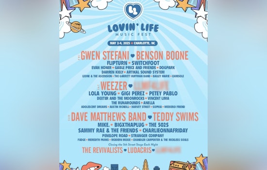 Dave Matthews Band, Gwen Stefani, and Ludacris Headline Charlotte's 2025 Lovin' Life Music Fest