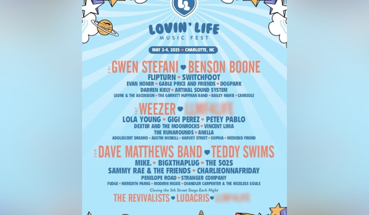 Dave Matthews Band, Gwen Stefani, and Ludacris Headline Charlotte's 2025 Lovin' Life Music Fest