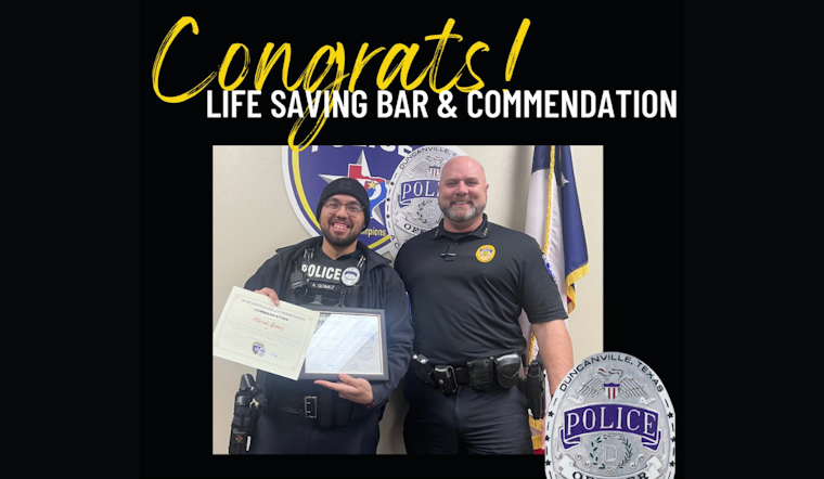 Duncanville Celebrates Officer Gomez for Exceptional Service and Life-Saving Heroics