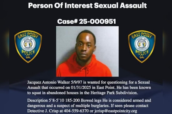 East Point Police Seek Jacquez Walker for Questioning in Sexual Assault Case, Public Warned He May Be Armed and Dangerous