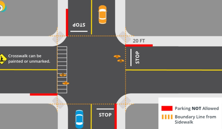 Enforcement of California's 'Daylighting' Law to Begin in San Diego, Parking Near Crosswalks to Incur Fines