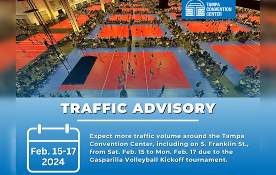 Expect Traffic Delays in Downtown Tampa Due to Gasparilla Volleyball Kickoff and Concerts at Amalie Arena