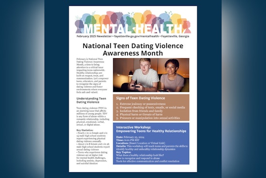 Fayetteville Tackles Teen Dating Violence in Latest Mental Health Newsletter