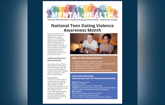Fayetteville Tackles Teen Dating Violence in Latest Mental Health Newsletter