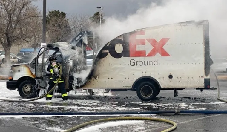 FedEx Ground Truck Catches Fire at Town Center of Aurora Mall, No Injuries Reported
