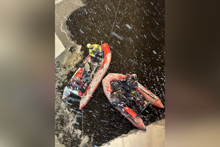 First Responders Unite in Nighttime Rescue from Frigid Charles River Near Mass Ave Bridge
