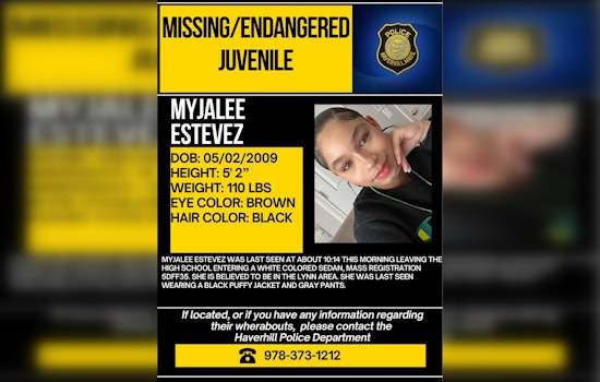 Haverhill Police Seek Public's Help in Locating Missing 15-Year-Old Myjalee Estevez