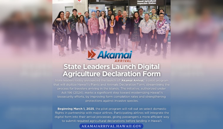 Hawaiʻi Launches 'Akamai Arrival' Digital Form to Shield Ecosystem from Invasive Species