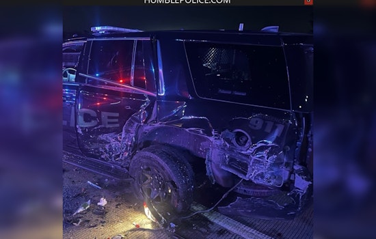 Humble Police Officer Escapes After Cruiser Hit by Suspected Drunk Driver on US Hwy. 59