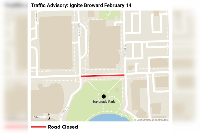 Ignite Broward Event to Spark Street Closures in Fort Lauderdale on Valentine’s Day