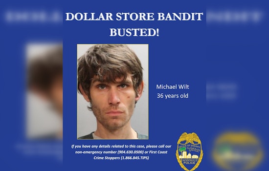Jacksonville Dollar Store Burglary Spree Halted with Arrest of Suspect Michael Wilt