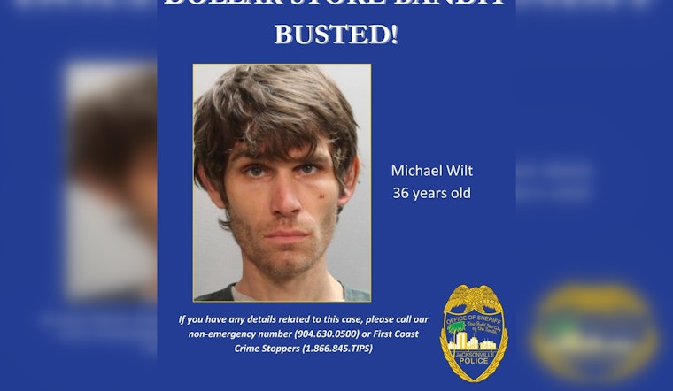 Jacksonville Dollar Store Burglary Spree Halted with Arrest of Suspect Michael Wilt