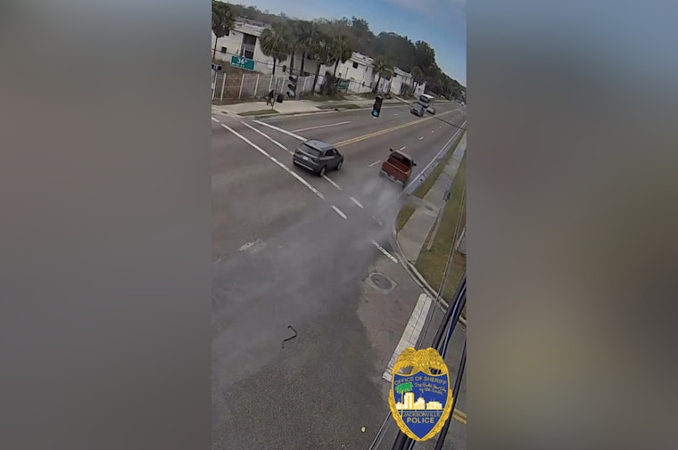 Jacksonville Sheriff's Office Warns of Wet Road Dangers After Pickup Truck Crash in Moncrief Park