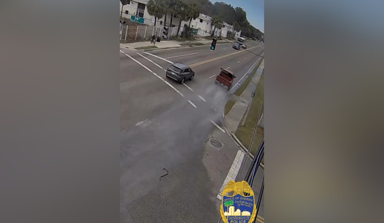 Jacksonville Sheriff's Office Warns of Wet Road Dangers After Pickup Truck Crash in Moncrief Park