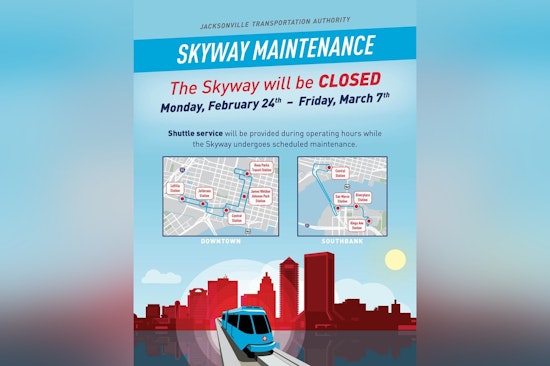Jacksonville's Skyway to Undergo Maintenance as Shuttle Service Replaces It