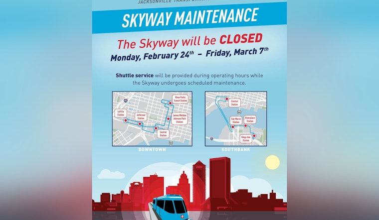 Jacksonville's Skyway to Undergo Maintenance as Shuttle Service Replaces It