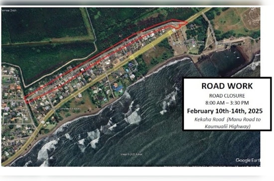 Kekaha Road Resurfacing to Cause Travel Disruptions from Manu Rd to Kaumuali‘i Hwy Feb 10 to 14