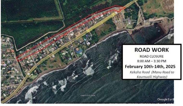 Kekaha Road Resurfacing to Cause Travel Disruptions from Manu Rd to Kaumuali‘i Hwy Feb 10 to 14