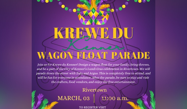 Kenner Invites Families to Join DIY Wagon Float Parade for Lundi Gras Festivities in Rivertown