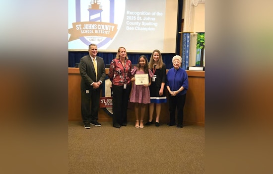 Landrum Middle School's Sree Vidya Siliveri Celebrates Hat-trick Victory in St. Johns County Spelling Bee
