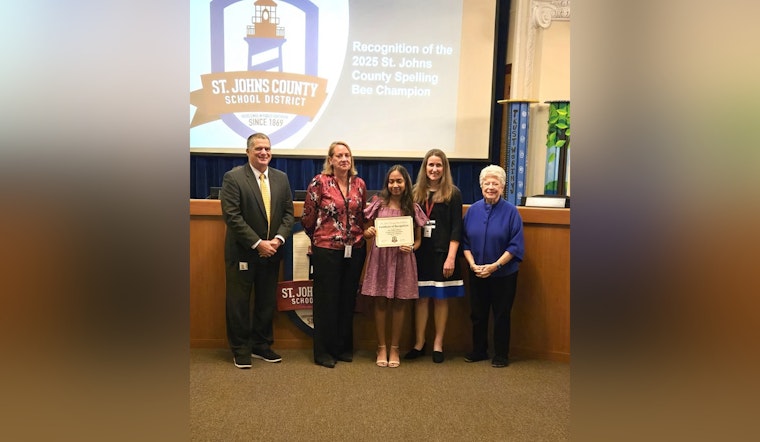 Landrum Middle School's Sree Vidya Siliveri Celebrates Hat-trick Victory in St. Johns County Spelling Bee