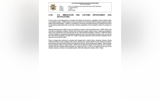 Las Vegas Police Revise Policy to Respect Immigrant Dignity and Limit ICE Notifications to Specific Arrests