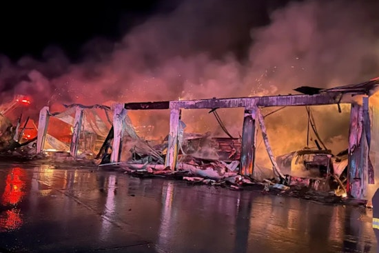 Maine Turnpike Authority Garage in Auburn Engulfed by Fire, No Injuries Reported