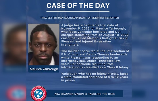 Man Charged with Vehicular Homicide of Memphis Firefighter to Stand Trial in November