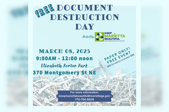 Marietta to Host Free Document Shredding Event for Residents in Environmental Push