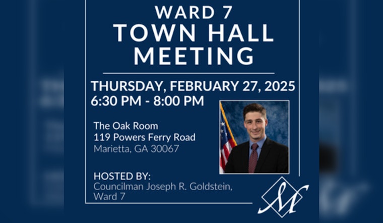 Marietta's Ward 7 Residents Invited to Town Hall Meeting with Councilman Goldstein on February 27