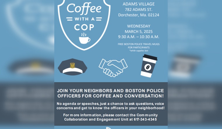 Meet Boston Officers Over Coffee: Scobies Café Hosts "Coffee with a Cop" Event in Dorchester