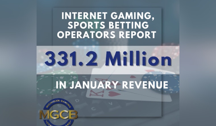 Michigan iGaming and Sports Betting Revenue Hits Record $331.2M in January, Up 25% from December