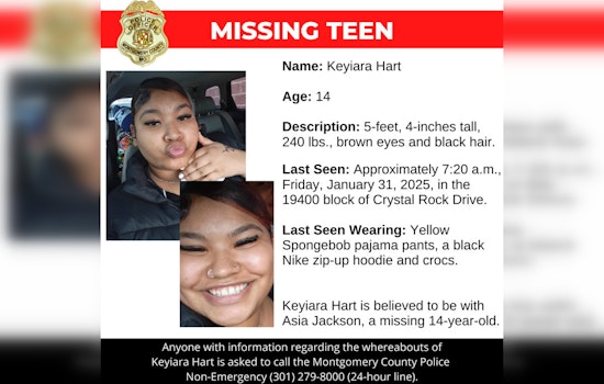Montgomery County Police Seek Help to Locate Missing 14-Year-Old Girl from Germantown