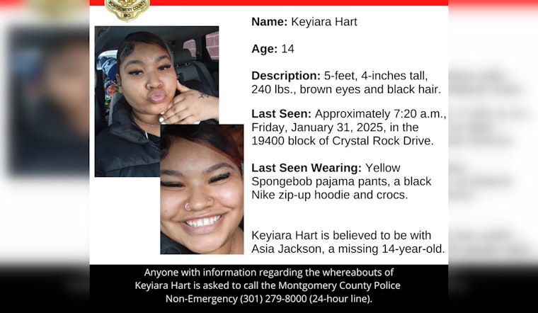 Montgomery County Police Seek Help to Locate Missing 14-Year-Old Girl from Germantown