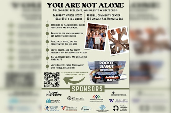 Mukilteo Hosts "You Are Not Alone" Youth Suicide Prevention Event Amid Rising Concern in Snohomish County