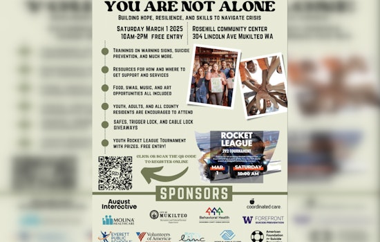 Mukilteo Hosts "You Are Not Alone" Youth Suicide Prevention Event Amid Rising Concern in Snohomish County